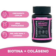 Cápsulas de Biotina + Colágeno + Vitamina C, para el cabello, piel y uñas