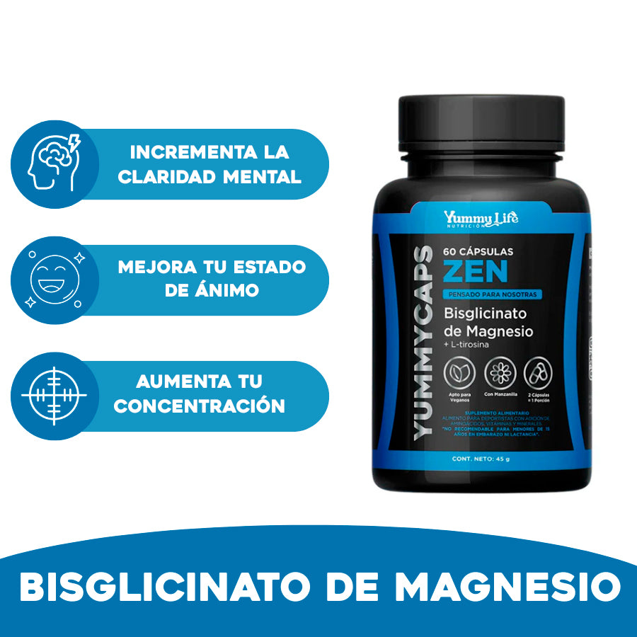 Yummycaps ZEN Magnesio + L-tirosina para optimizar tu bienestar