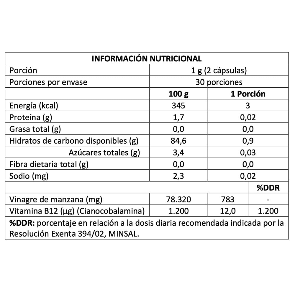 Yummycaps DETOX Vinagre de Manzana, controla tu peso de forma natural