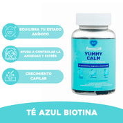 Yummycalm gomitas con Té azul y Biotina relajante natural